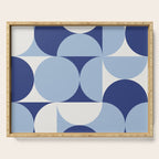 day dream geometry abstract blue Serving Tray Gallery Image 1