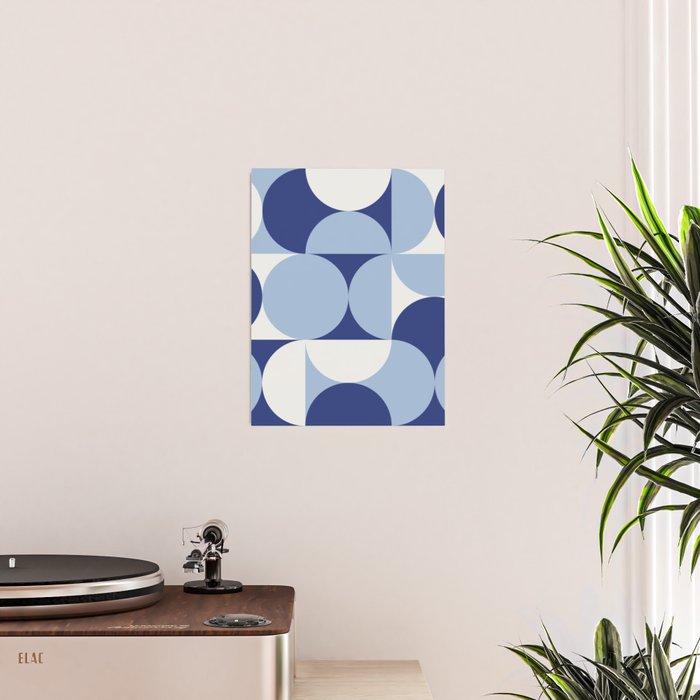day dream geometry abstract blue Poster Gallery Image 2