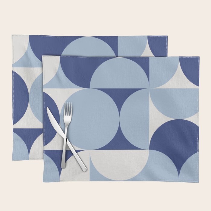 day dream geometry abstract blue Placemat Gallery Image 1