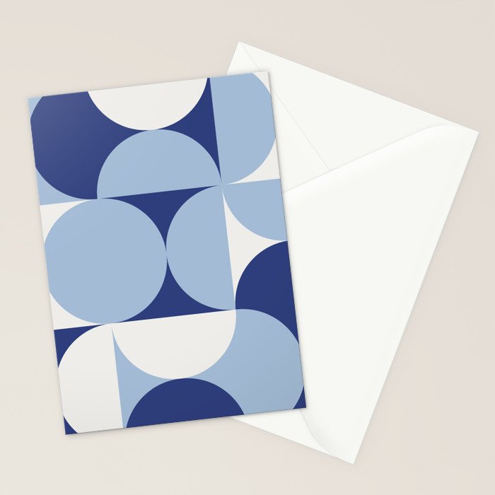 day dream geometry abstract blue Stationery Card Gallery Image 2