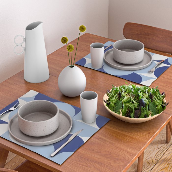 day dream geometry abstract blue Placemat Gallery Image 2