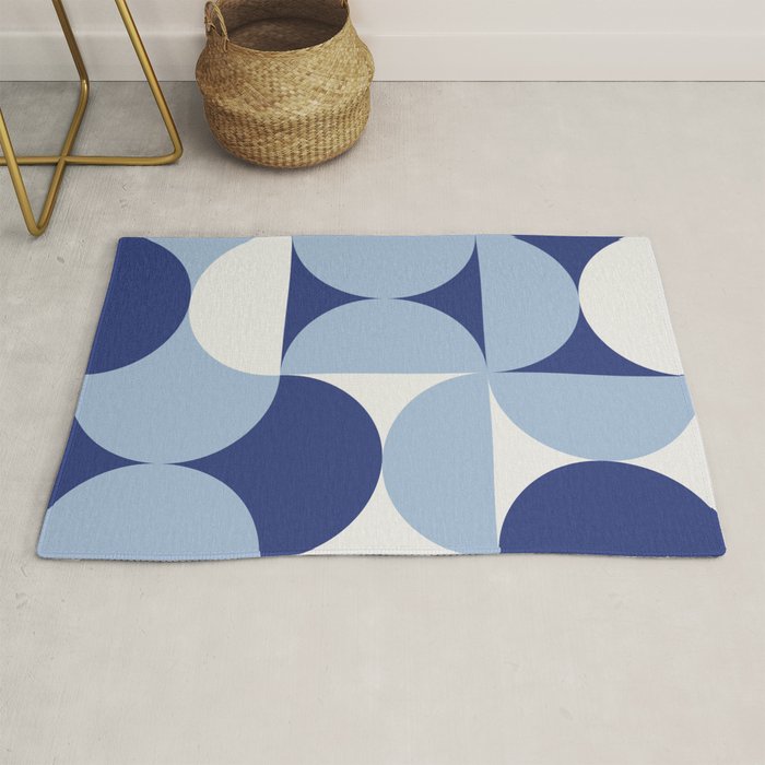 day dream geometry abstract blue Rug Gallery Image 1