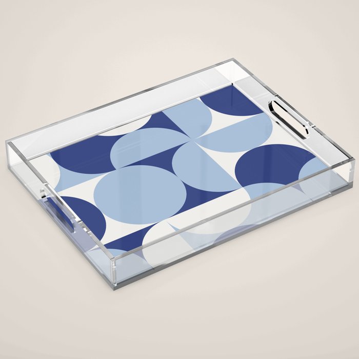 day dream geometry abstract blue Acrylic Tray Gallery Image 1