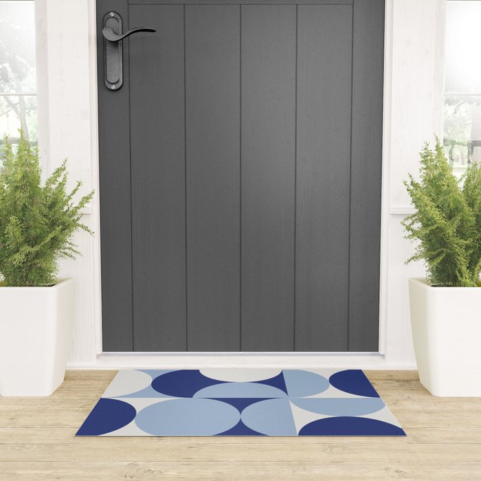day dream geometry abstract blue Welcome Mat Gallery Image 3