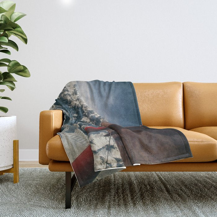 Flying Around Denali Throw Blanket Gallery Image 1