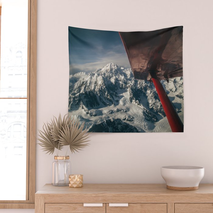 Flying Around Denali Wall Tapestry Gallery Image 2