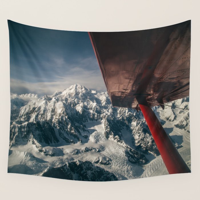 Flying Around Denali Wall Tapestry Gallery Image 1