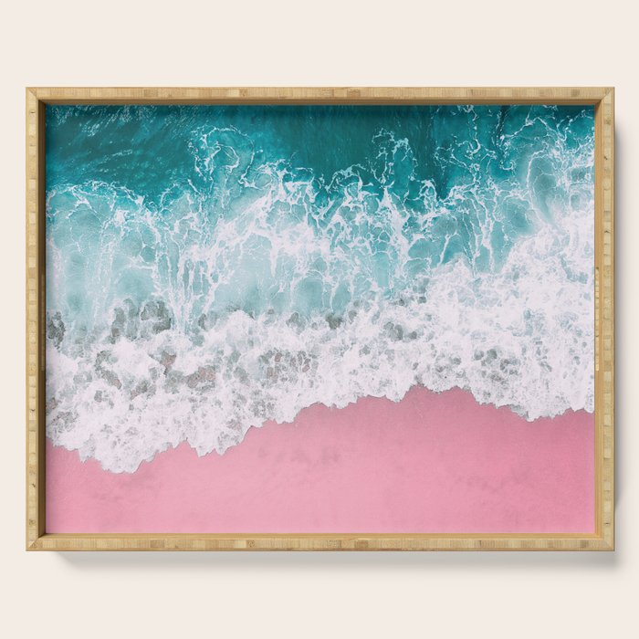 Turquoise Sea Pastel Beach Serving Tray Gallery Image 1