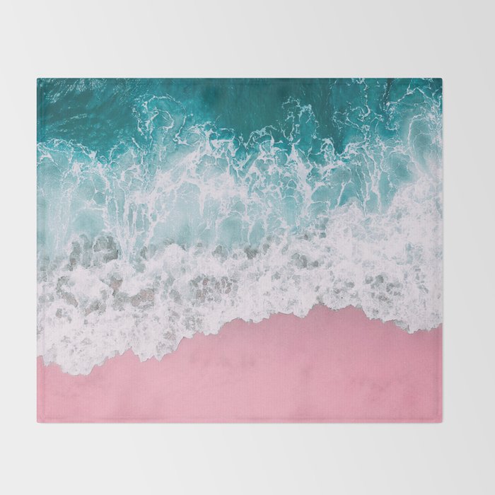 Turquoise Sea Pastel Beach Throw Blanket Gallery Image 2