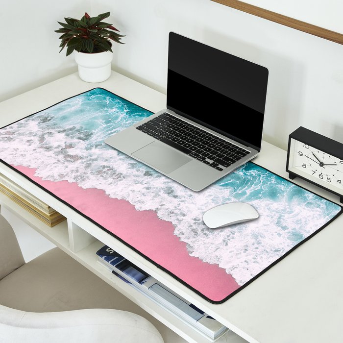 Turquoise Sea Pastel Beach Desk Mat Gallery Image 2