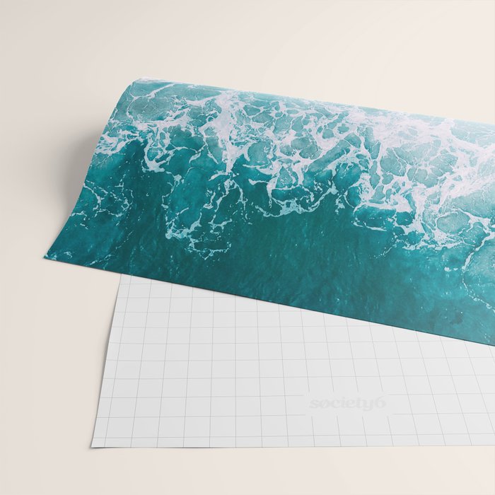 Turquoise Sea Pastel Beach Wrapping Paper Gallery Image 2