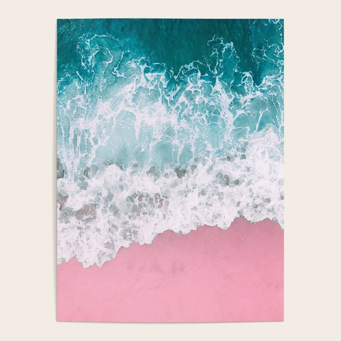 Turquoise Sea Pastel Beach Poster Gallery Image 4