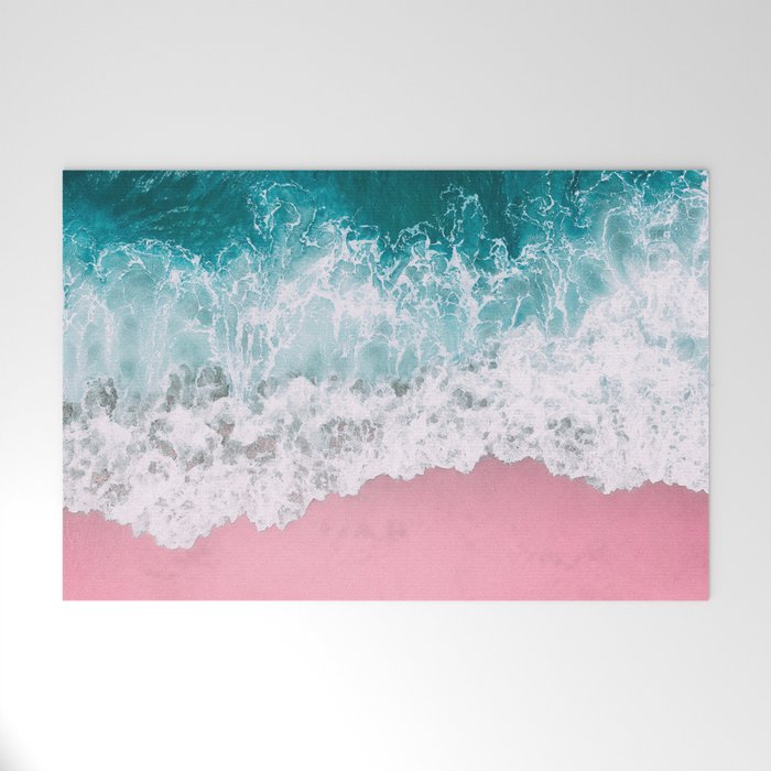 Turquoise Sea Pastel Beach Welcome Mat Gallery Image 1