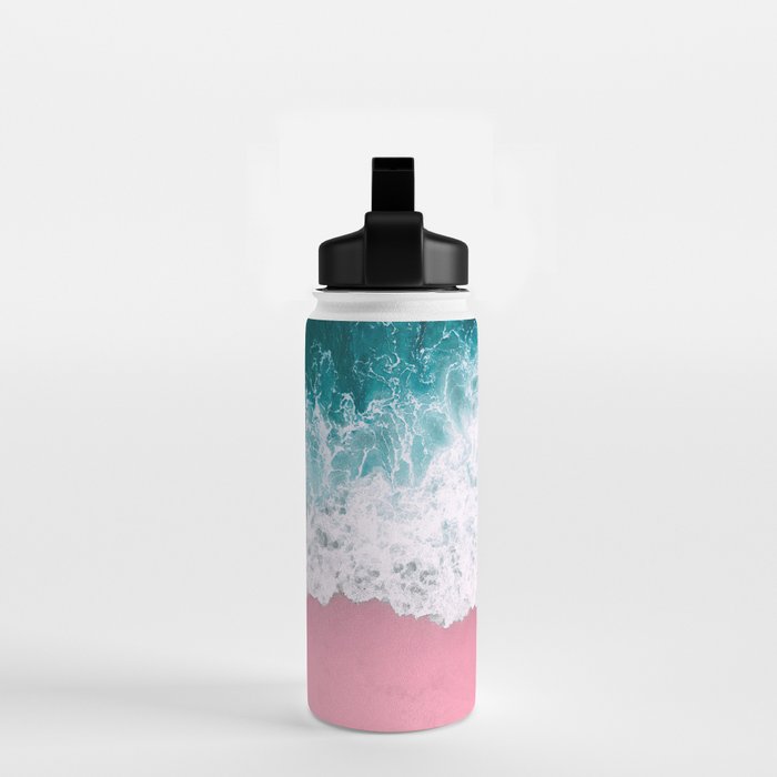 Turquoise Sea Pastel Beach Water Bottle Gallery Image 2