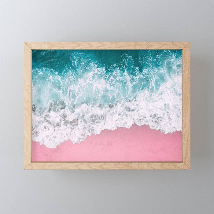 Turquoise Sea Pastel Beach Mini Art Print Gallery Image 1