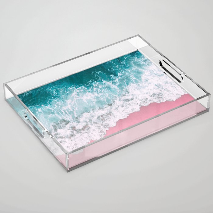 Turquoise Sea Pastel Beach Acrylic Tray Gallery Image 1
