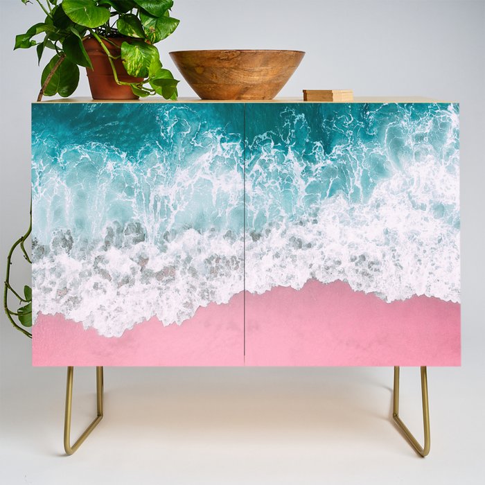 Turquoise Sea Pastel Beach Credenza Gallery Image 1