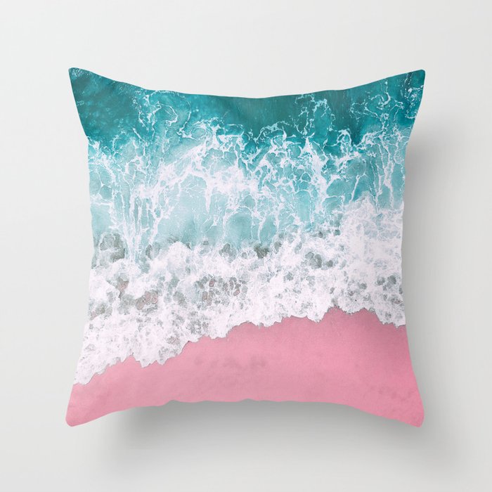 Turquoise Sea Pastel Beach Throw Pillow Gallery Image 6