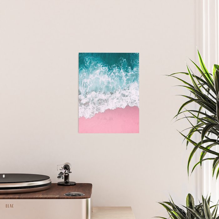 Turquoise Sea Pastel Beach Poster Gallery Image 2