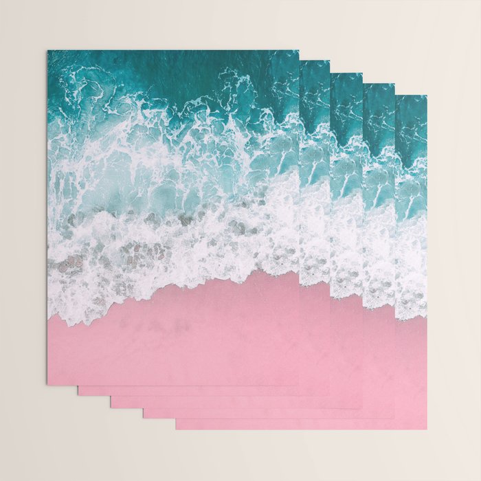 Turquoise Sea Pastel Beach Wrapping Paper Gallery Image 3