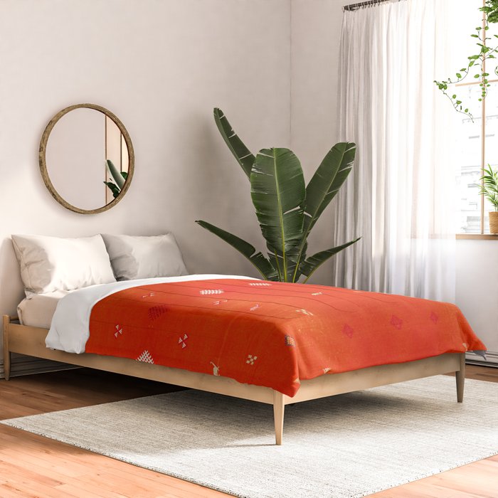 N6 | Vintage Orange Anthropologie Moroccan Artwork. Comforter Gallery Image 2