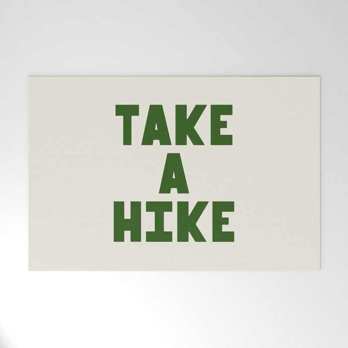 Take a Hike in Green and Beige Welcome Mat Gallery Image 1