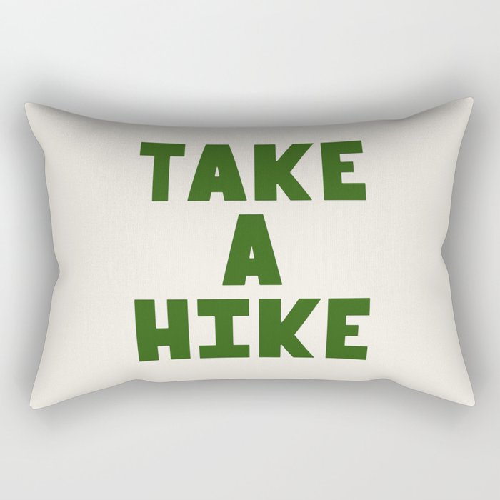 Take a Hike in Green and Beige Rectangular Pillow Gallery Image 2