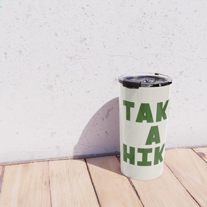 Take a Hike in Green and Beige Travel Mug Gallery Image 4