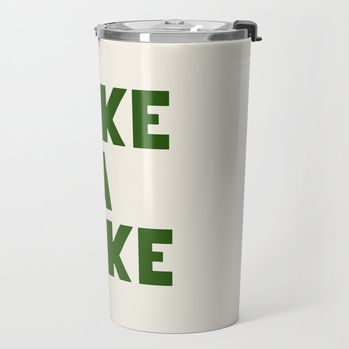 Take a Hike in Green and Beige Travel Mug Gallery Image 2