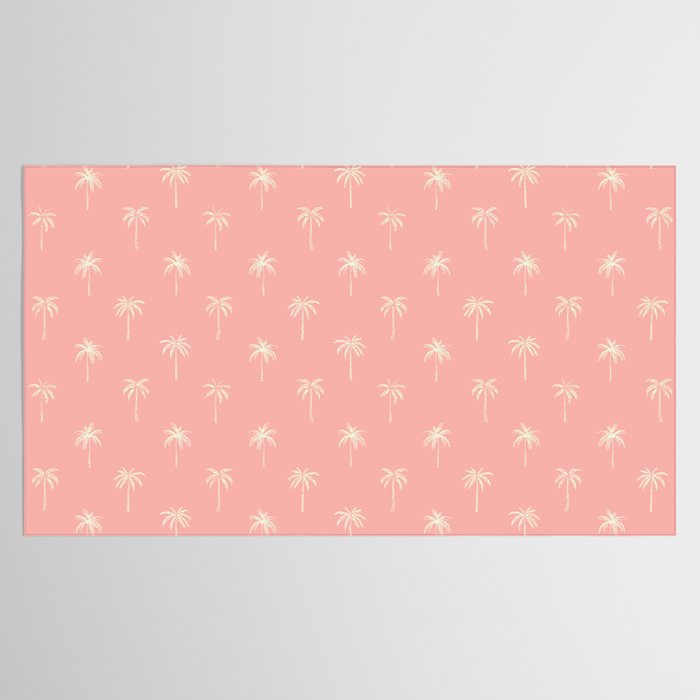 Pink summer palm tree doodle art pattern Tablecloth Gallery Image 2