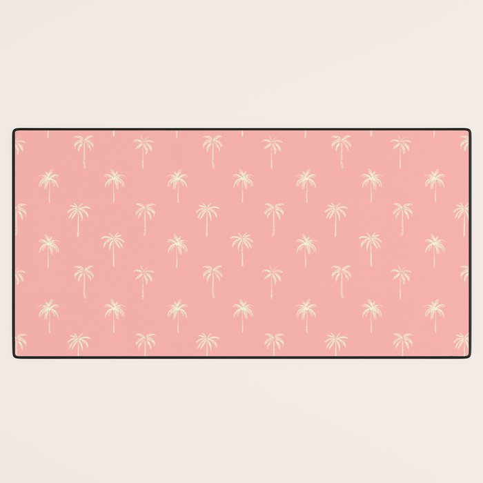 Pink summer palm tree doodle art pattern Desk Mat Gallery Image 3