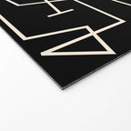 Peripatesis Modern Minimalist Abstract Line Art in Black and Almond Cream Welcome Mat Gallery Image 2