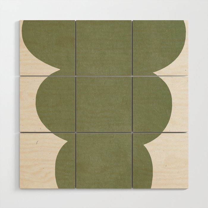 Greeny Modern Form Wood Wall Art Gallery Image 1