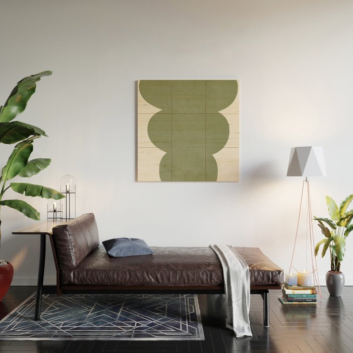 Greeny Modern Form Wood Wall Art Gallery Image 2