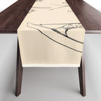Minimal Skiers Line Art 2 Table Runner Gallery Image 1