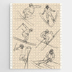 Minimal Skiers Line Art 2 Jigsaw Puzzle Gallery Image 1