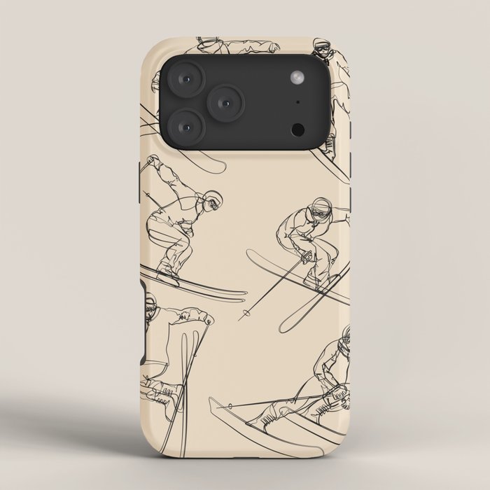 Minimal Skiers Line Art 2 iPhone Case Gallery Image 4