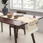 Minimal Skiers Line Art 2 Table Runner Gallery Image 2