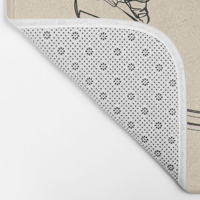 Minimal Skiers Line Art 2 Bath Mat Gallery Image 2