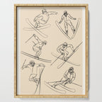 Minimal Skiers Line Art 2 Serving Tray Gallery Image 1
