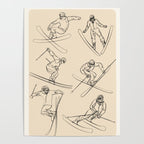 Minimal Skiers Line Art 2 Poster Gallery Image 4