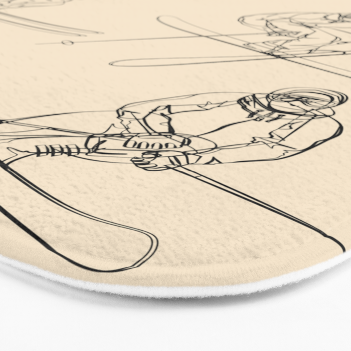 Minimal Skiers Line Art 2 Bath Mat Gallery Image 3