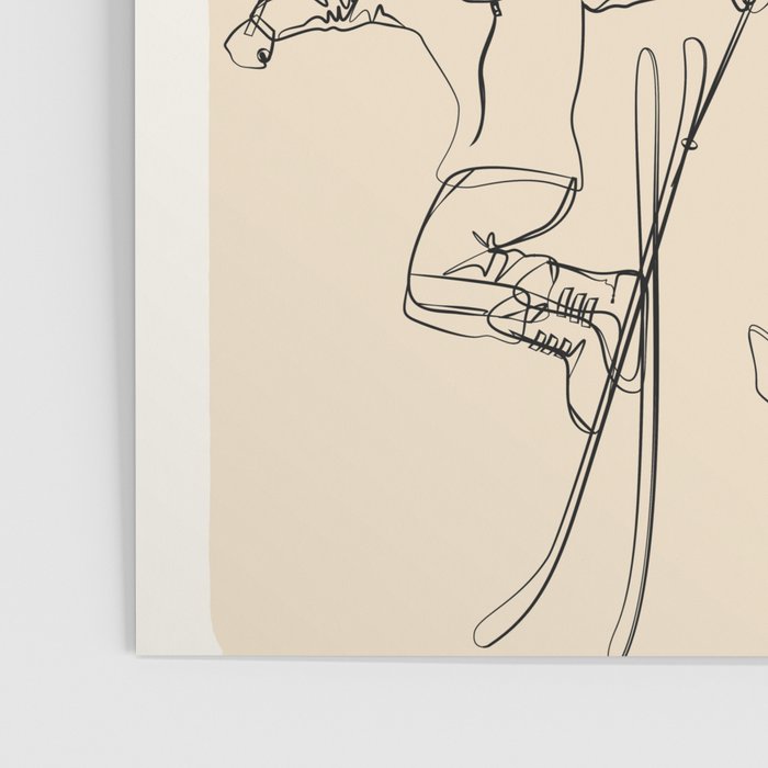 Minimal Skiers Line Art 2 Poster Gallery Image 3