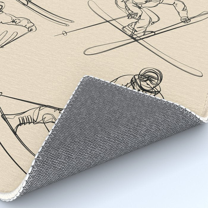 Minimal Skiers Line Art 2 Rug Gallery Image 4