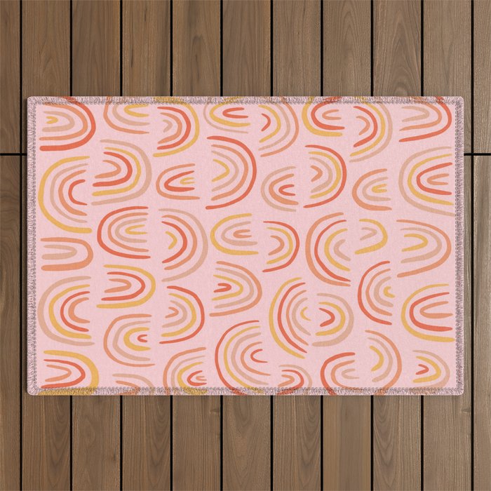 Rainbow Print Outdoor Rug Gallery Image 1