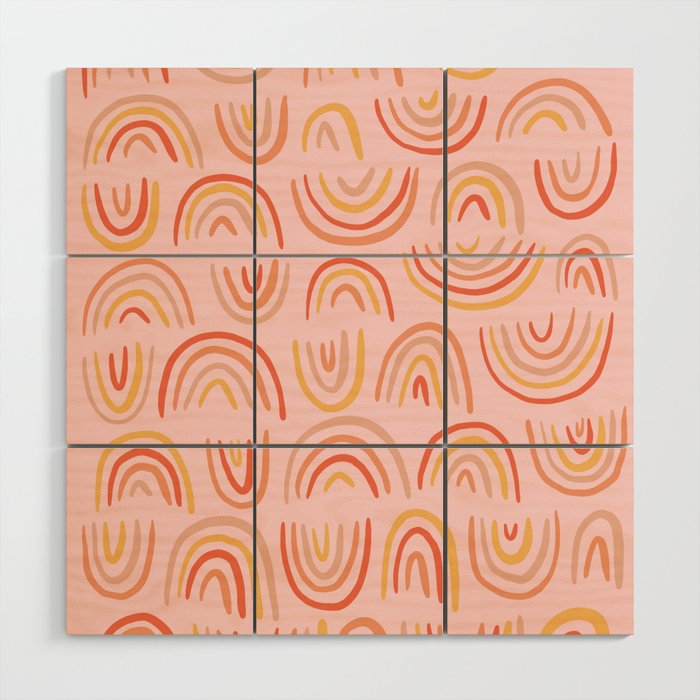 Rainbow Print Wood Wall Art Gallery Image 1