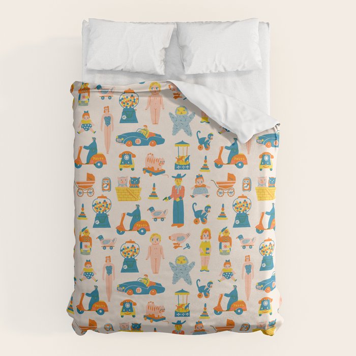 Vintage toy box Duvet Cover Gallery Image 1