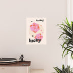 Feeling Lucky Funky Groovy Typographic Print Poster Gallery Image 2
