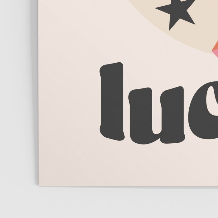 Feeling Lucky Funky Groovy Typographic Print Poster Gallery Image 3
