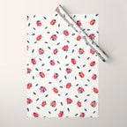 Lucky Ladybugs & Black Leaves Wrapping Paper Gallery Image 1